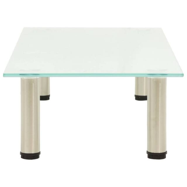 Berkfield Home TV Stand Frosted 80x35x17 cm Tempered Glass in Clear - Size: 80 x 35 x 17 cm - image 1