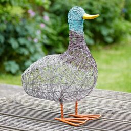 Paper High Patka the Fat Duck Wire Garden Ornament in Silver - thumbnail 1