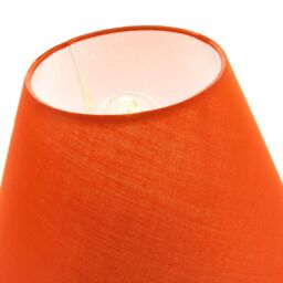 Happy Homewares Traditional Cotton Coolie Lampshade Suitable for Table Lamp or Pendant in Orange - Size: 12 inches - thumbnail 4
