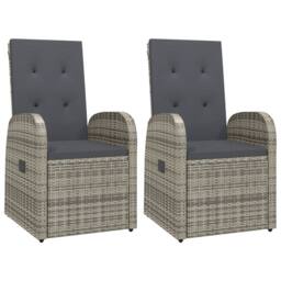 Berkfield Home 3 Piece Garden Dining Set Grey Poly Rattan&Solid Wood Acacia - thumbnail 4