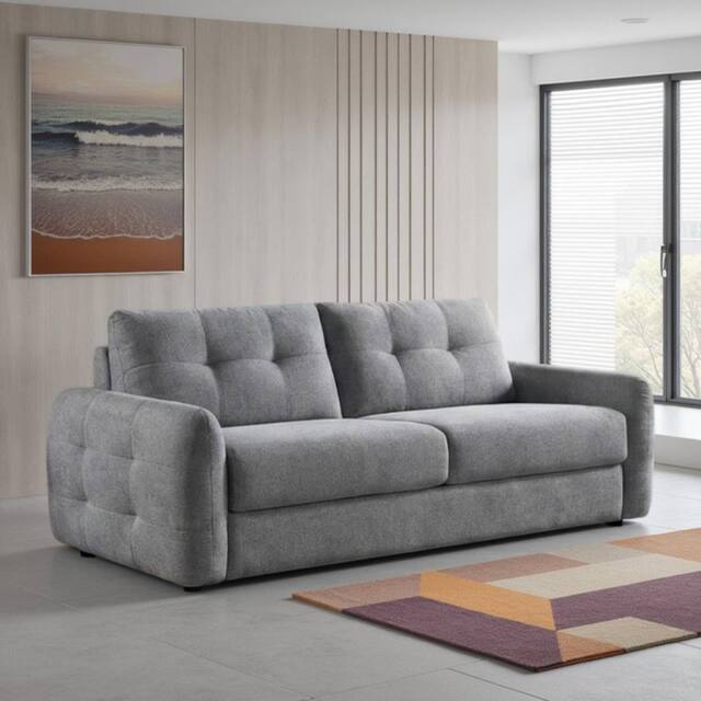 Furnishings For Less UK Aspen Fabric 3 Seater Large Sofa Bed Grey Living Room Sleeper - image 1