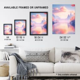 "Artery8 Rio De Janeiro Coastal View Fantasy Landscape Framed Art Print in Blue - Size: W12"" x H16""" - thumbnail 3