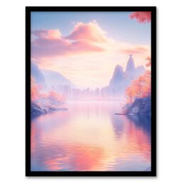 "Artery8 Rio De Janeiro Coastal View Fantasy Landscape Framed Art Print in Blue - Size: W12"" x H16""" - thumbnail 1