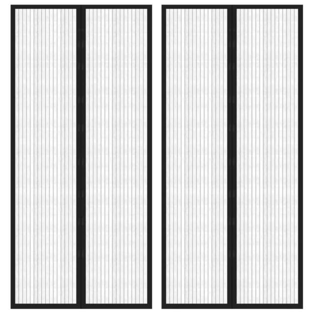 Berkfield Home Insect Door Curtains 2 pcs with Magnet Blocks Black 210x90 cm - image 1