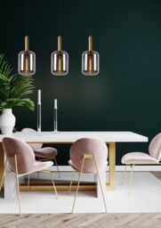 Lucide 'JOANET' Dimmable Adjustable Stylish Indoor Bar Pendant Light 3xE27 in Grey - thumbnail 4