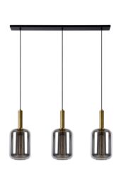 Lucide 'JOANET' Dimmable Adjustable Stylish Indoor Bar Pendant Light 3xE27 in Grey - thumbnail 2