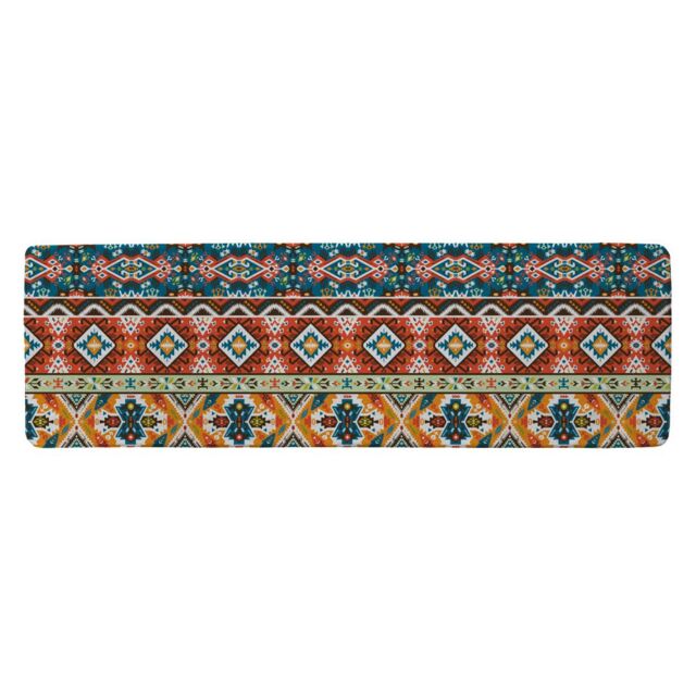Benjamin Tate Design Seamless Colorful Pattern In Tribal Style Runner Rug in Natural - Size: 67 cm x 230 cm - image 1