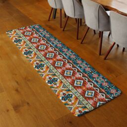 Benjamin Tate Design Seamless Colorful Pattern In Tribal Style Runner Rug in Natural - Size: 67 cm x 230 cm - thumbnail 2