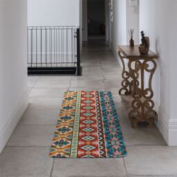Benjamin Tate Design Seamless Colorful Pattern In Tribal Style Runner Rug in Natural - Size: 67 cm x 230 cm - thumbnail 3