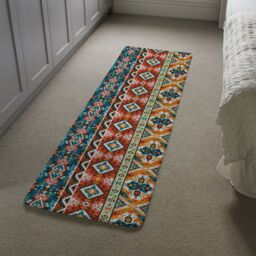 Benjamin Tate Design Seamless Colorful Pattern In Tribal Style Runner Rug in Natural - Size: 67 cm x 230 cm - thumbnail 4