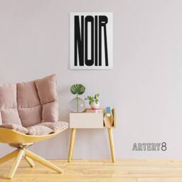 "Artery8 Noir Word Modern Bold Graphic Minimalism Canvas Wall Art Print in White - Size: W12"" x H16""" - thumbnail 3