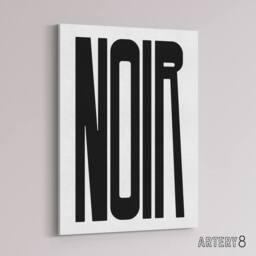 "Artery8 Noir Word Modern Bold Graphic Minimalism Canvas Wall Art Print in White - Size: W12"" x H16""" - thumbnail 2