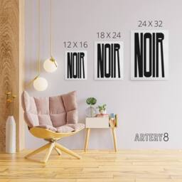 "Artery8 Noir Word Modern Bold Graphic Minimalism Canvas Wall Art Print in White - Size: W12"" x H16""" - thumbnail 4