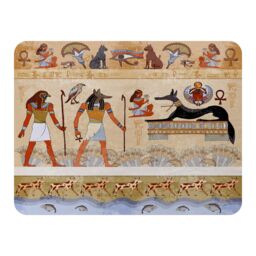 Benjamin Tate Design Egyptian Mythelogical Drawings Blanket in Natural - Size: 120 cm x 150 cm - thumbnail 1