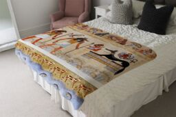 Benjamin Tate Design Egyptian Mythelogical Drawings Blanket in Natural - Size: 120 cm x 150 cm - thumbnail 3