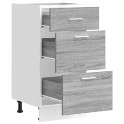 Berkfield Home Bottom Cabinet Grey Sonoma 40x46x81.5 cm Engineered Wood - thumbnail 5