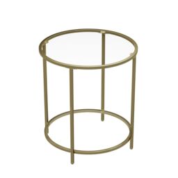 Rafaelo Mobilia Round Coffee Table With Glass Top in Gold - thumbnail 5