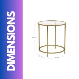 Rafaelo Mobilia Round Coffee Table With Glass Top in Gold - thumbnail 6