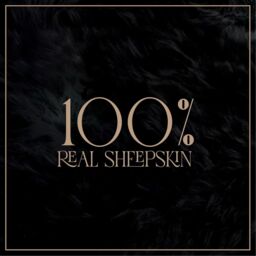 Infinity Leather Luxury Genuine Sheepskin 40x40cm Real Wool Single Sided Cushion in Black - Size: 40 cm x 40 cm - thumbnail 3