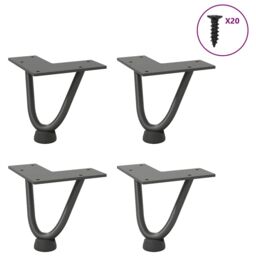 Berkfield Home Hairpin Table Legs 4 pcs Anthracite 10 cm Solid Steel in Black
