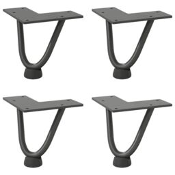 Berkfield Home Hairpin Table Legs 4 pcs Anthracite 10 cm Solid Steel in Black - thumbnail 2