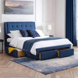 Cheshire Pear 4 Drawer Bed Blue - Superking (180cm) (150cm) - Size: Super King - thumbnail 4