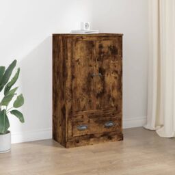 Berkfield Home Highboard Smoked Oak 60x35.5x103.5 cm Engineered Wood in Brown - thumbnail 1