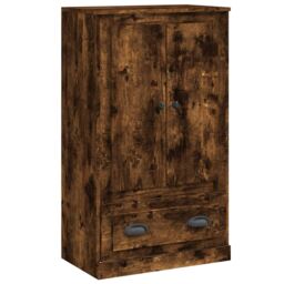 Berkfield Home Highboard Smoked Oak 60x35.5x103.5 cm Engineered Wood in Brown - thumbnail 2