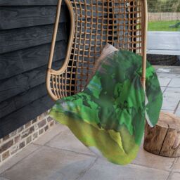 Benjamin Tate Design World Map Yellow & Green Blanket in Natural - Size: 120 cm x 150 cm - thumbnail 4