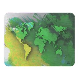Benjamin Tate Design World Map Yellow & Green Blanket in Natural - Size: 120 cm x 150 cm - thumbnail 1