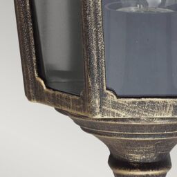 Netlighting Cricklade 1 Light Outdoor Wall Half Lantern Light Black Gold IP44 E27 - thumbnail 3