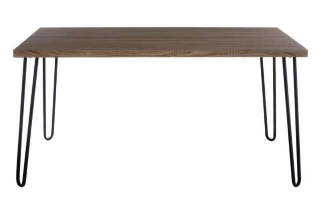 Orsina Wooden Top Borough Dining Table, Sleek Hairpin Legs Dining Table, Spacious Contemporary Table For Dining Room in Natural