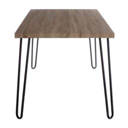 Orsina Wooden Top Borough Dining Table, Sleek Hairpin Legs Dining Table, Spacious Contemporary Table For Dining Room in Natural - thumbnail 3
