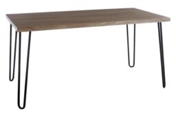Orsina Wooden Top Borough Dining Table, Sleek Hairpin Legs Dining Table, Spacious Contemporary Table For Dining Room in Natural - thumbnail 2