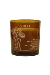 Personalised Memento Company Personalised April Birth Flower Amber Glass Candle - thumbnail 1