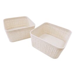 Libbi Lou Storage Baskets Woven Design Set of 6 (12 x 12cm) in Beige - Size: 12 x 12 cm - thumbnail 7