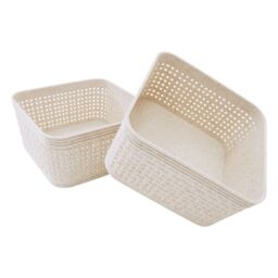 Libbi Lou Storage Baskets Woven Design Set of 6 (12 x 12cm) in Beige - Size: 12 x 12 cm - thumbnail 8