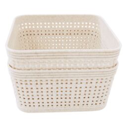 Libbi Lou Storage Baskets Woven Design Set of 6 (12 x 12cm) in Beige - Size: 12 x 12 cm - thumbnail 5