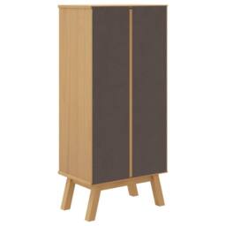 Berkfield Home Shoe Cabinet OLDEN Brown 55x35x120cm Solid Wood Pine in Light Tan - Size: 55 x 35 x 120 cm - thumbnail 8