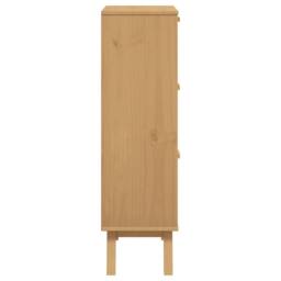 Berkfield Home Shoe Cabinet OLDEN Brown 55x35x120cm Solid Wood Pine in Light Tan - Size: 55 x 35 x 120 cm - thumbnail 7