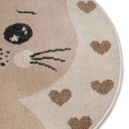THE RUGS Adventures Cat Rug & Runner Kids Polypropylene Short Pile Rug in Brown - Size: 100 cm diameter - thumbnail 2