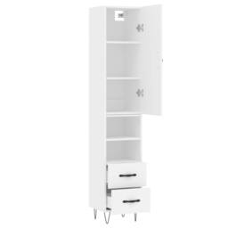 Berkfield Home Highboard White 34.5x34x180 cm Engineered Wood - thumbnail 4