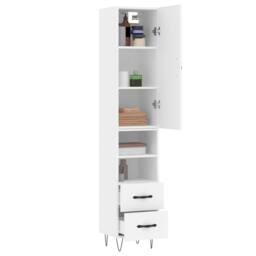 Berkfield Home Highboard White 34.5x34x180 cm Engineered Wood - thumbnail 3