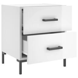 Berkfield Home Modern Bedside Cabinets 2 pcs High Gloss White 40x35x47.5 cm Engi - thumbnail 8