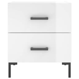 Berkfield Home Modern Bedside Cabinets 2 pcs High Gloss White 40x35x47.5 cm Engi - thumbnail 6