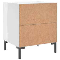 Berkfield Home Modern Bedside Cabinets 2 pcs High Gloss White 40x35x47.5 cm Engi - thumbnail 9