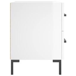Berkfield Home Modern Bedside Cabinets 2 pcs High Gloss White 40x35x47.5 cm Engi - thumbnail 7