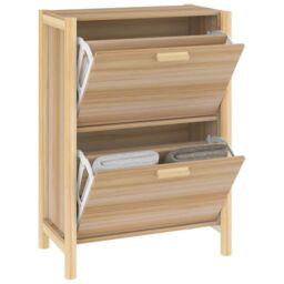 Berkfield Home Shoe Cabinet 57.5x33x80 cm Engineered Wood in Brown - thumbnail 5
