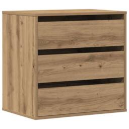 Berkfield Home Classic Corner Chest of Drawers Artisian Oak 60x41x58 cm Engineer in Brown - Size: 60 x 41 x 58 cm - thumbnail 3