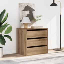 Berkfield Home Classic Corner Chest of Drawers Artisian Oak 60x41x58 cm Engineer in Brown - Size: 60 x 41 x 58 cm - thumbnail 1